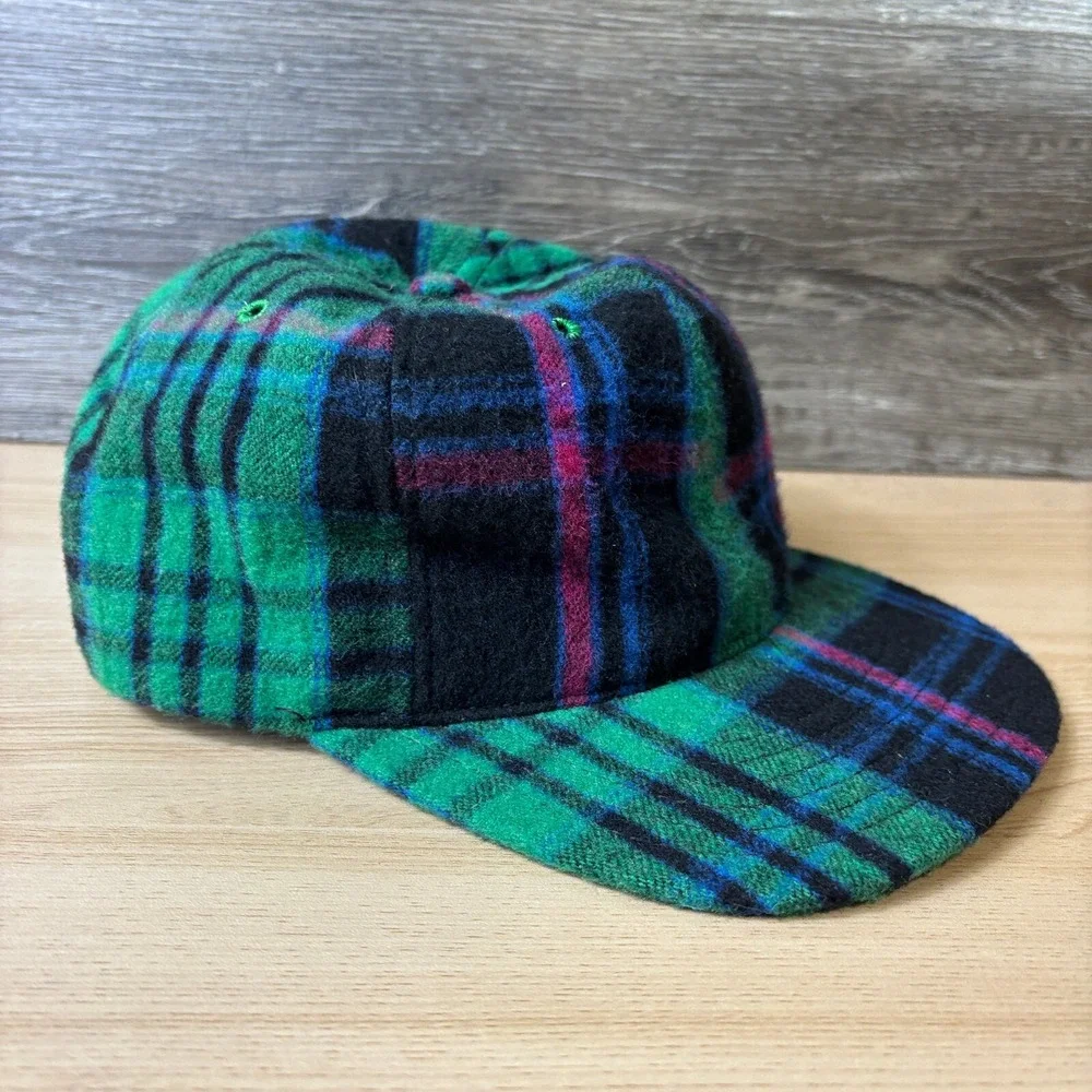 Malstrom Hat Cap Fitted Large‎ Black Green Wool Plaid Dry Goods USA Made